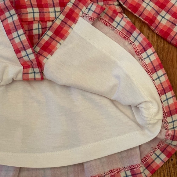 Mayoral Red White & Navy Blue Plaid Dress Tunic Size 6m Peter Pan Collar - Picture 6 of 7